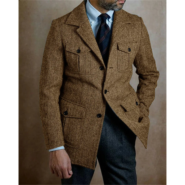 Casual Chic Steampunk Blazer Jacket Brown