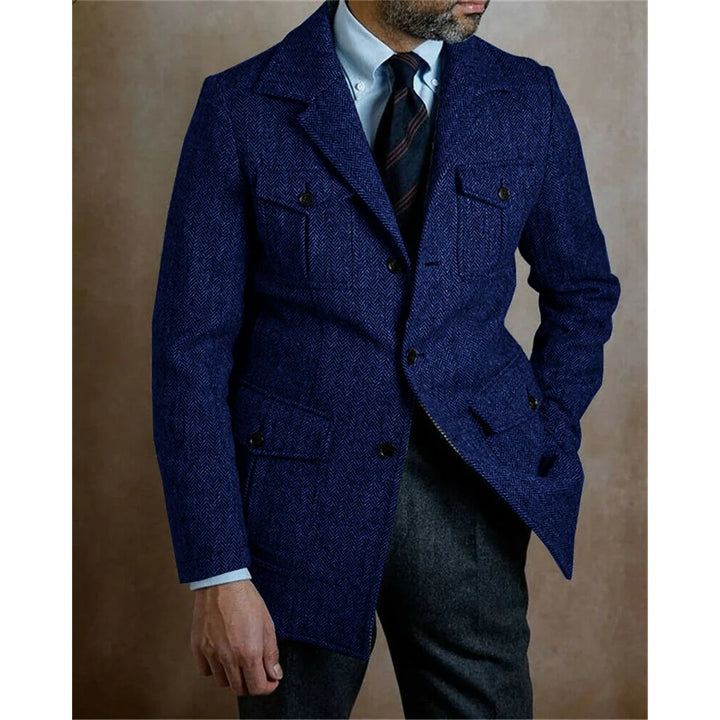 Casual Chic Steampunk Blazer Jacket Dark Blue