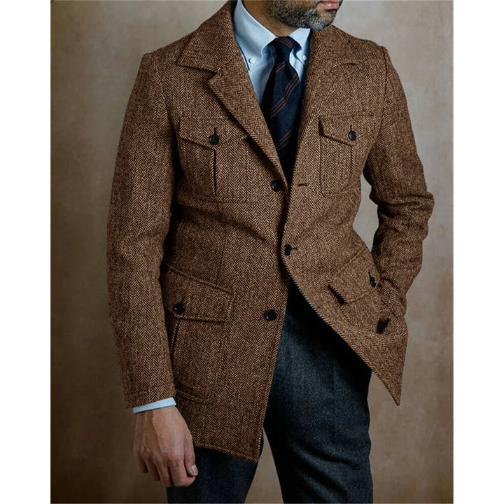 Casual Chic Steampunk Blazer Jacket Dark Brown