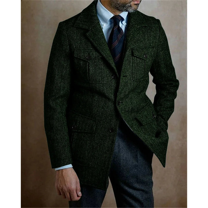 Casual Chic Steampunk Blazer Jacket Dark Green