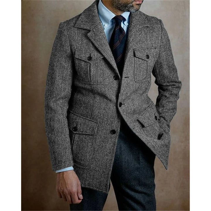 Casual Chic Steampunk Blazer Jacket Gray