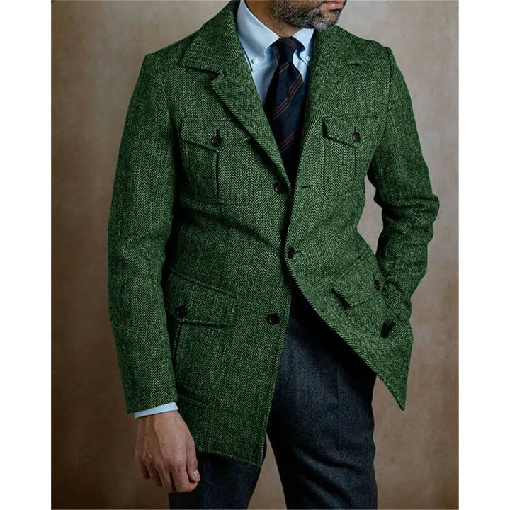 Casual Chic Steampunk Blazer Jacket Green