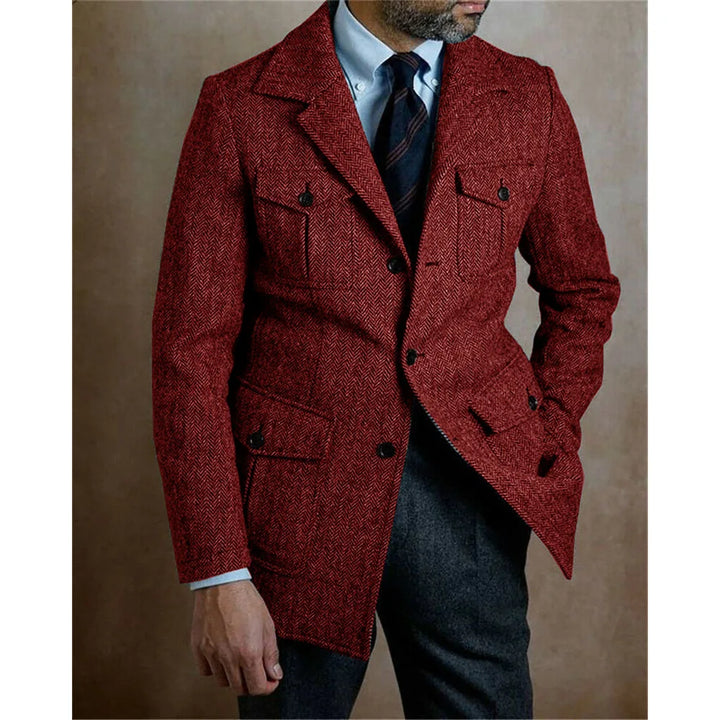 Casual Chic Steampunk Blazer Jacket Red