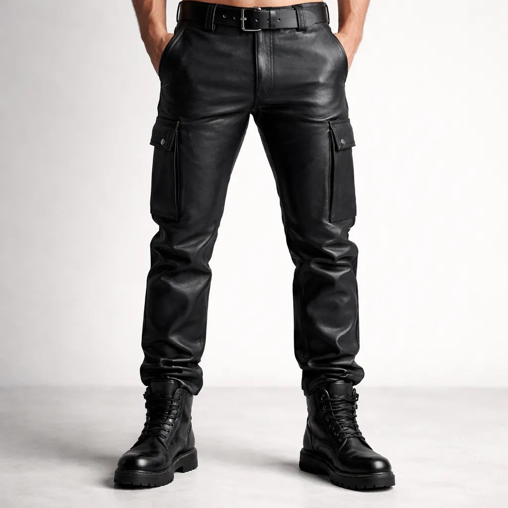 Casual Leather Steampunk Pants Design