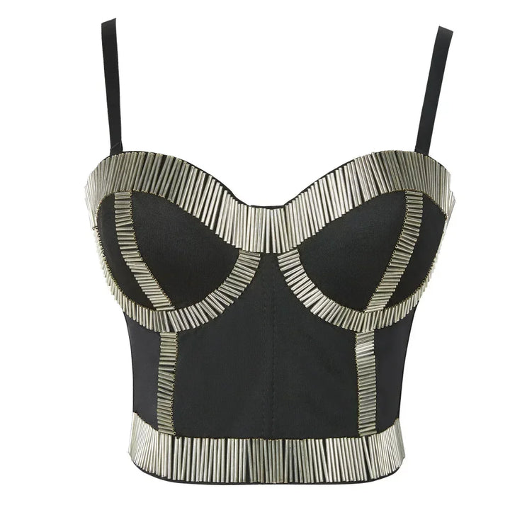 Casual Steampunk Corset Top Silver
