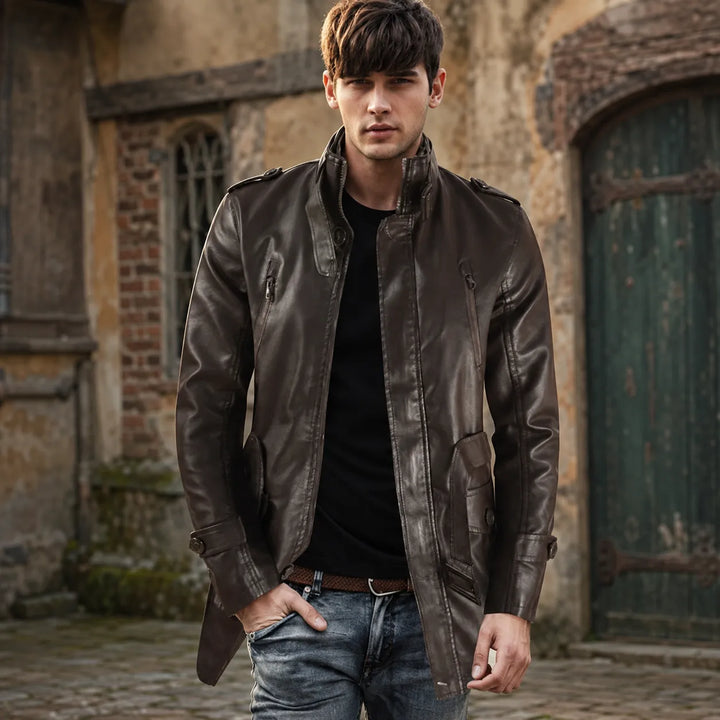 Casual Steampunk Faux Leather Jacket