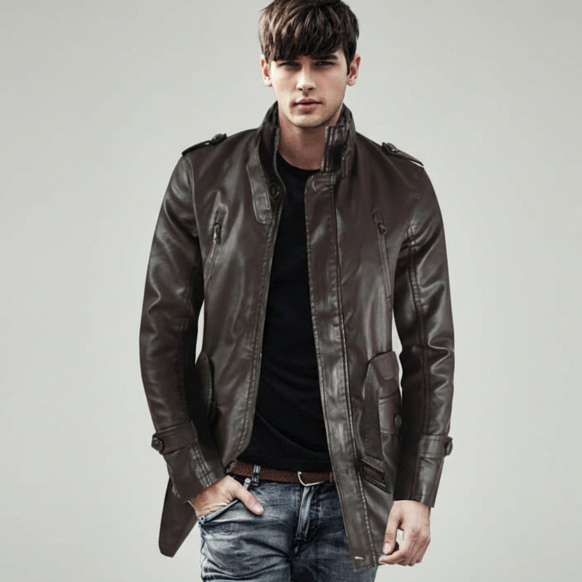 Casual Steampunk Faux Leather Jacket
