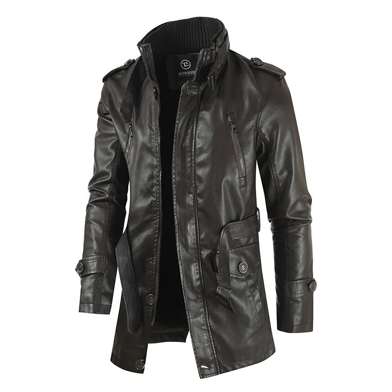 Casual Steampunk Faux Leather Jacket stylish