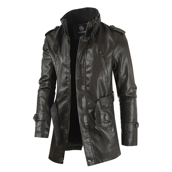 Casual Steampunk Faux Leather Jacket stylish