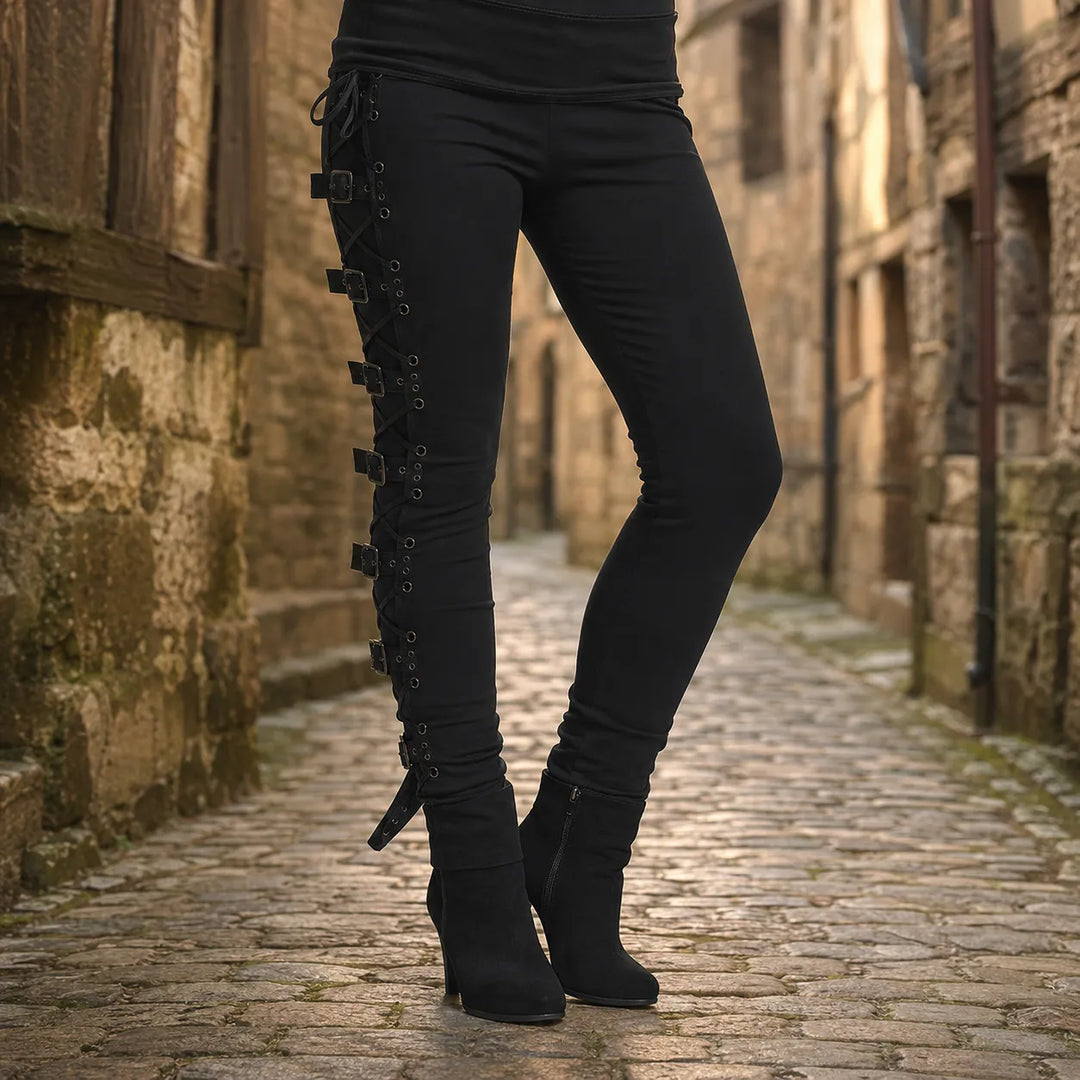 Casual Steampunk Lace-Up Pants