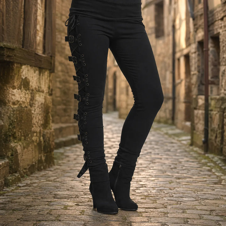 Casual Steampunk Lace-Up Pants