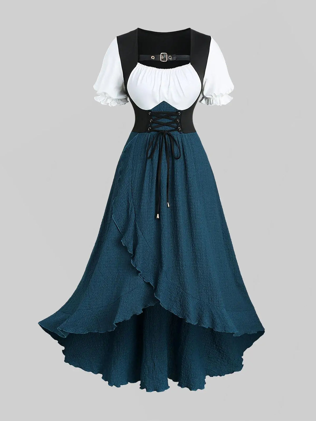 Casual Steampunk Lace-up Dress Elegant