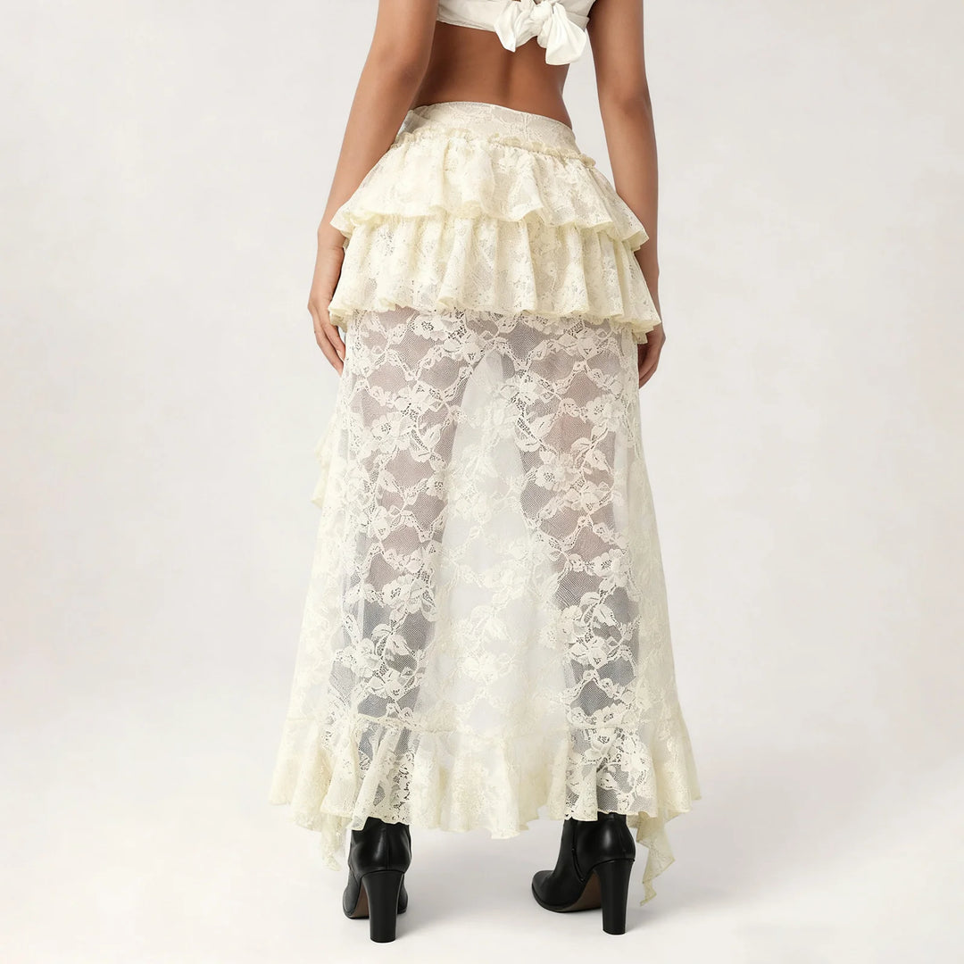 Casual Steampunk Ruffle Skirt stylish