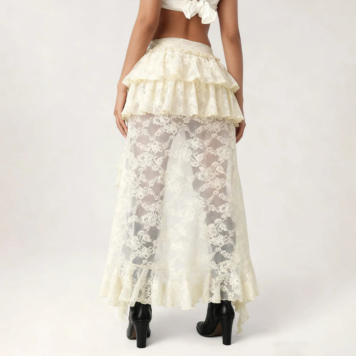 Casual Steampunk Ruffle Skirt stylish
