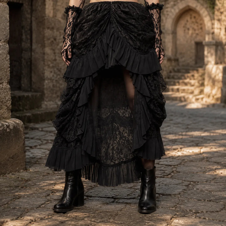 Gothic Ruffled Steampunk Skirt