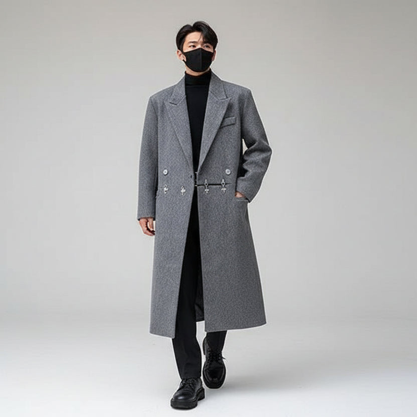 Chic Gray Steampunk Coat Desing