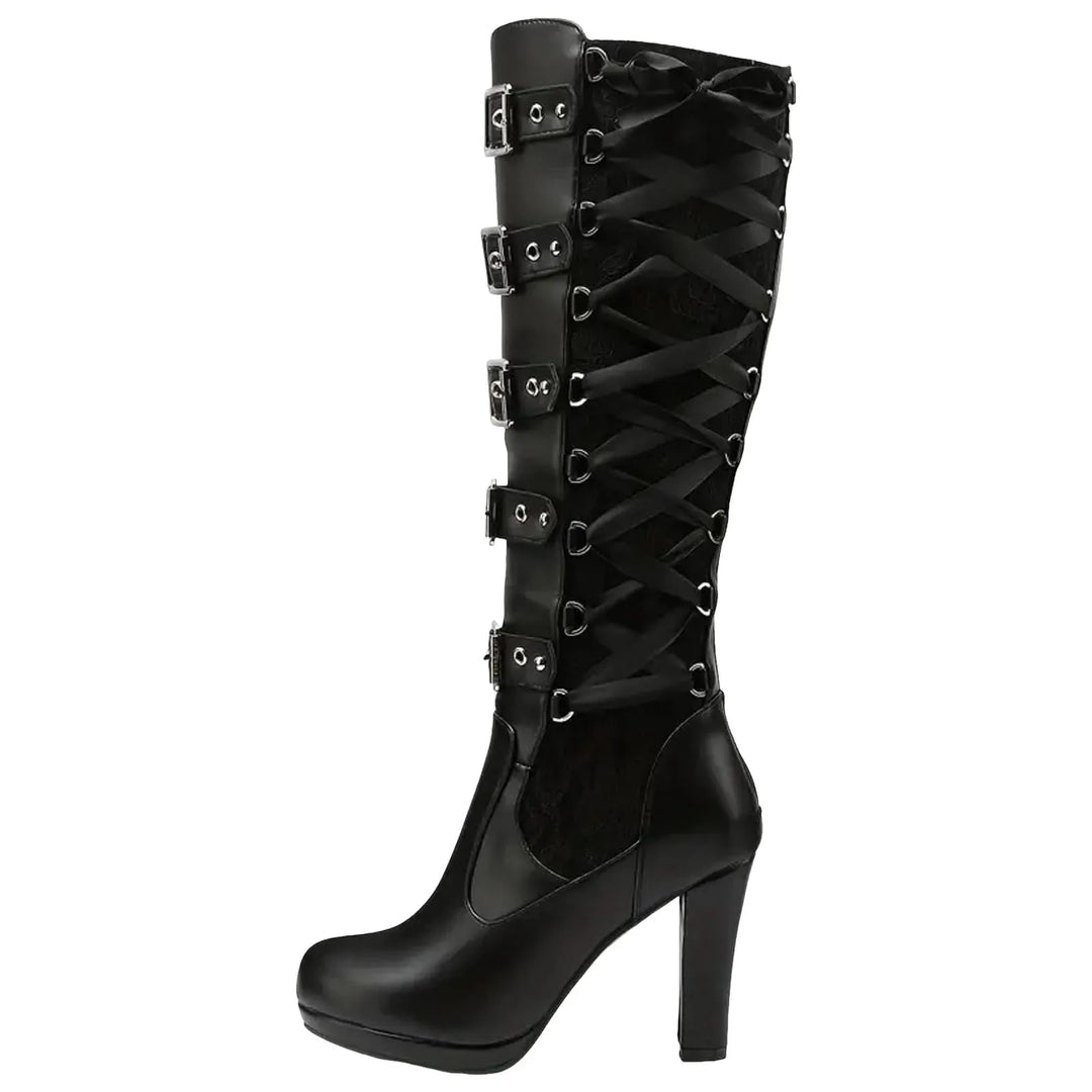 Chic High Steampunk Lace-up Boots elegant
