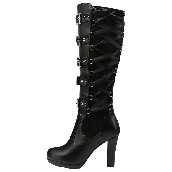 Chic High Steampunk Lace-up Boots elegant