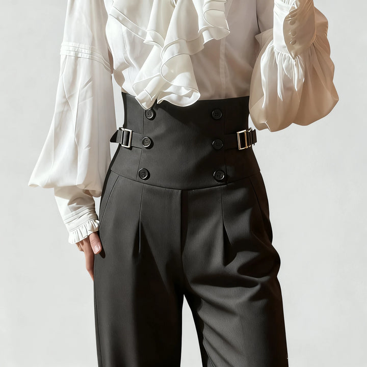 Chic Vintage Steampunk High-Waisted Pants Stylish