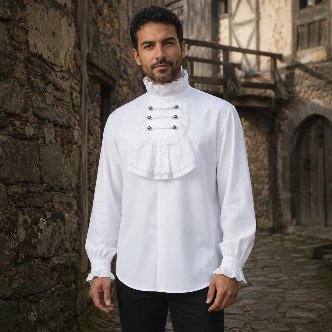 Chic Vintage White Steampunk Shirt