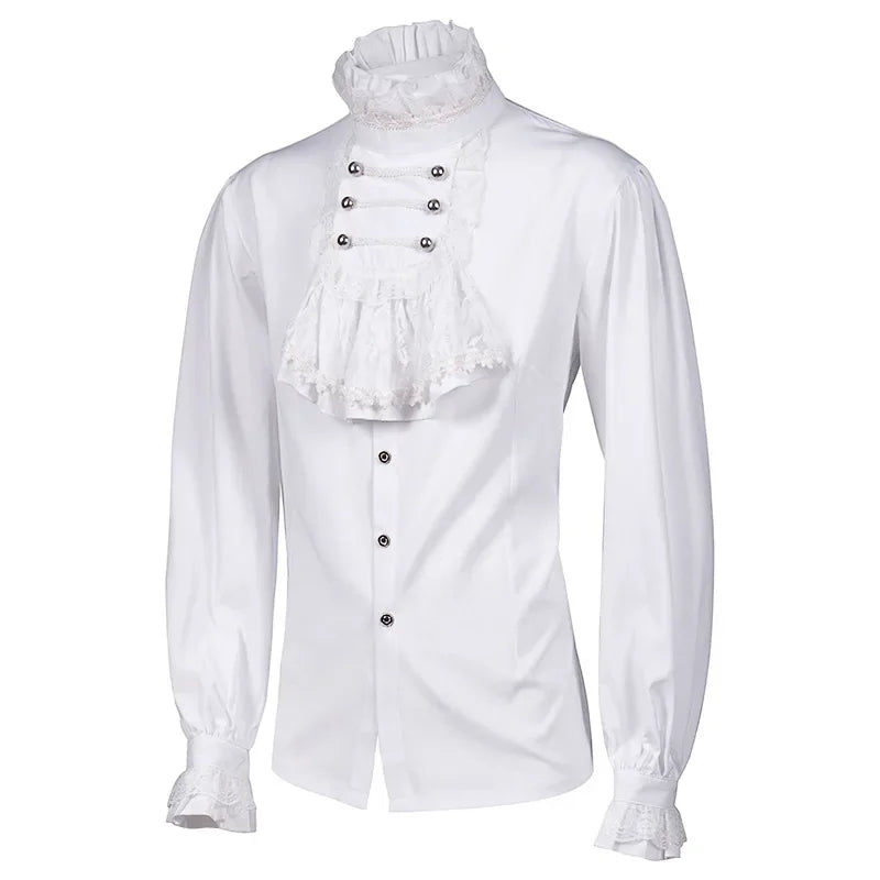 Chic Vintage White Steampunk Shirt – Victorian inspired