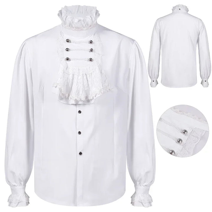 Chic Vintage White Steampunk Shirt – elegant style