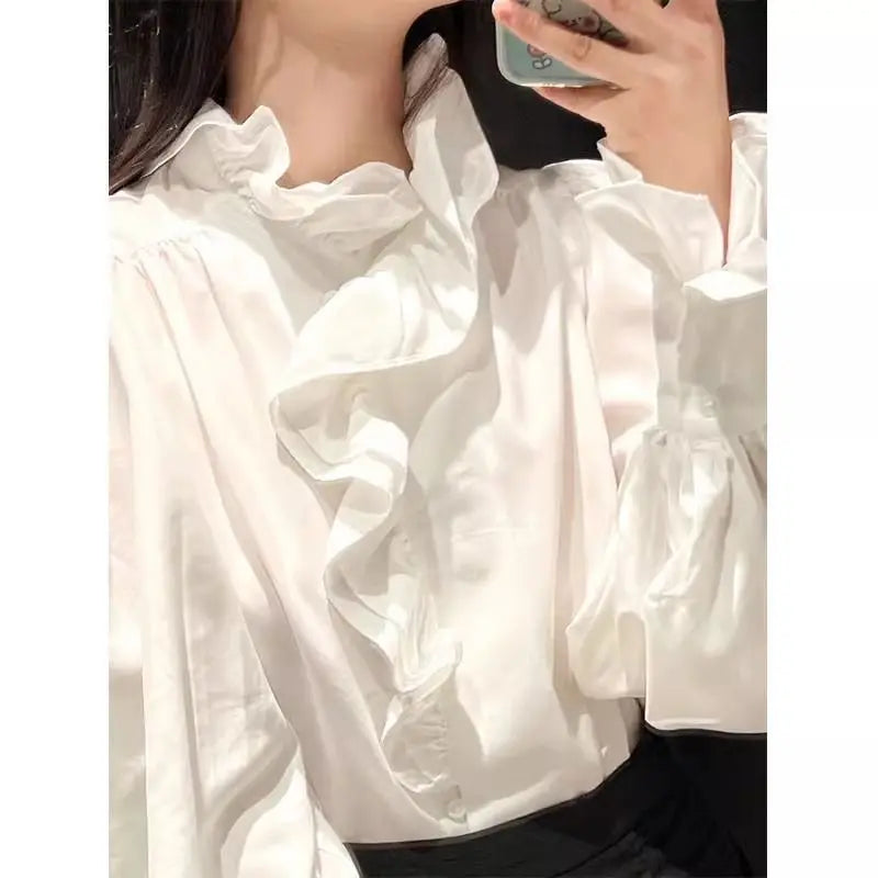 Chic White Steampunk Shirt refined