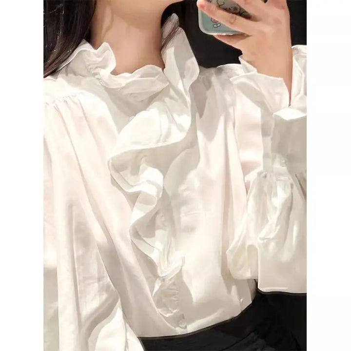 Chic White Steampunk Shirt refined