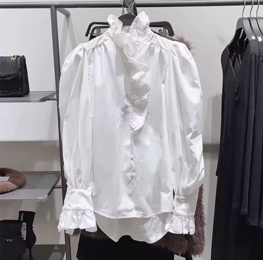 Chic White Steampunk Shirt stylish