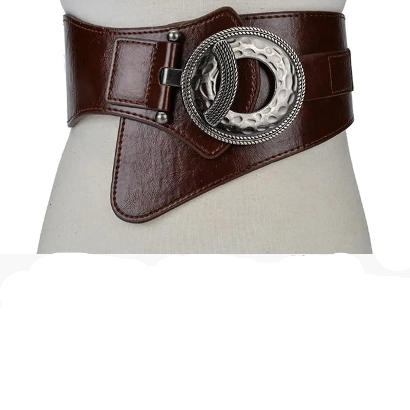 Chic Women’s Steampunk Belt Dark Brown