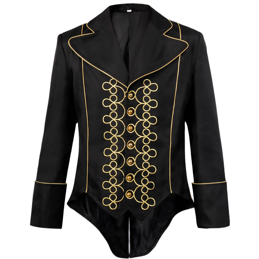 Chic embroidered steampunk jacket – elegant design