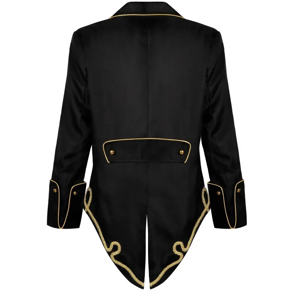 Chic embroidered steampunk jacket with ornate details