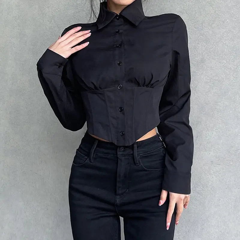Classic Black Gothic Steampunk Shirt Black Design
