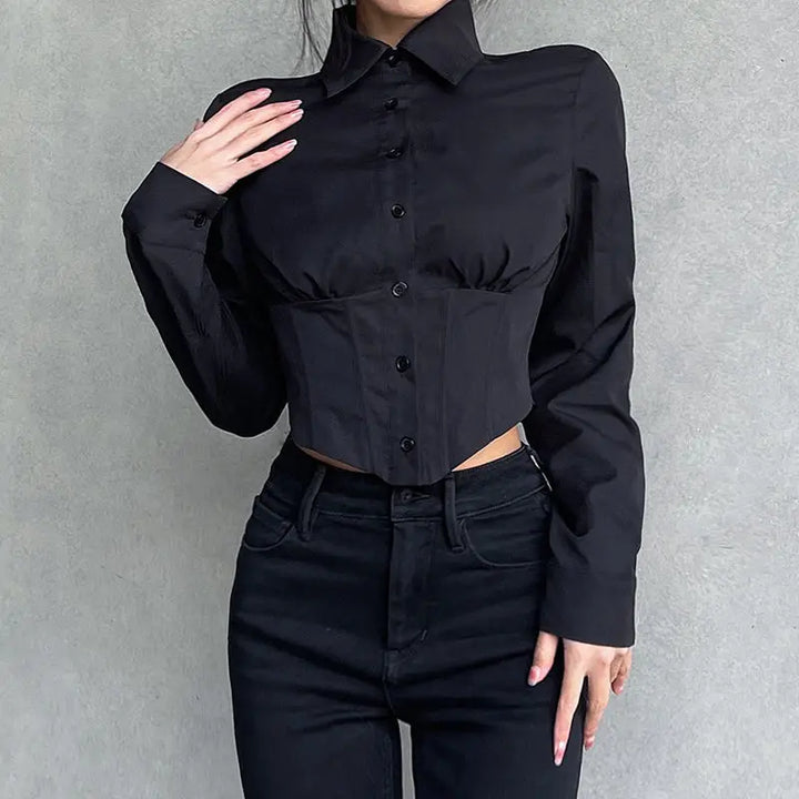 Classic Black Gothic Steampunk Shirt Black Design
