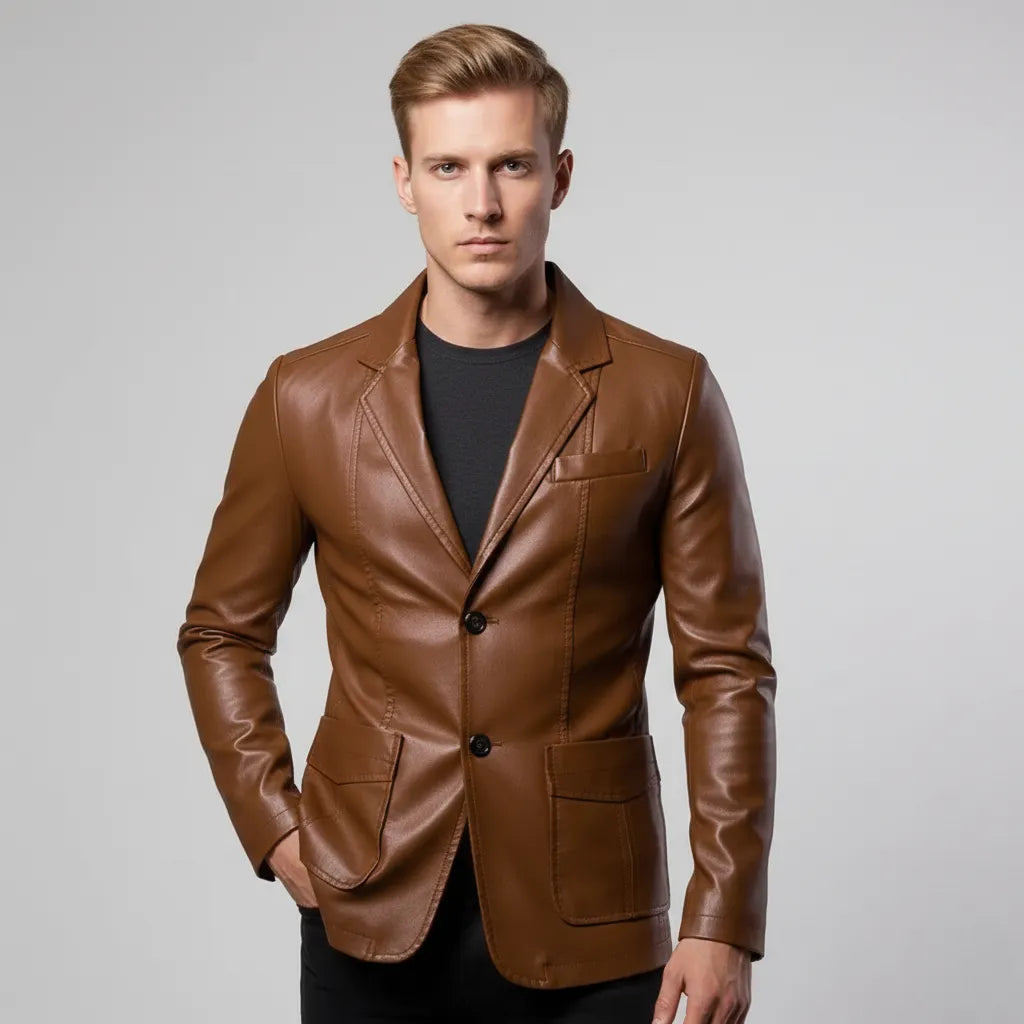 Classic Faux Leather Steampunk Jacket