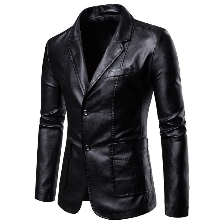 Classic Faux Leather Steampunk Jacket Black