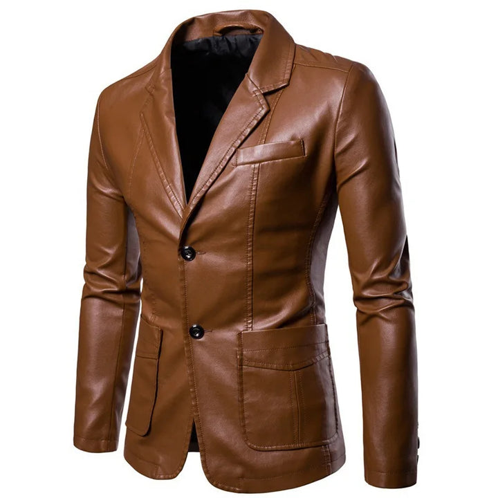 Classic Faux Leather Steampunk Jacket Brown