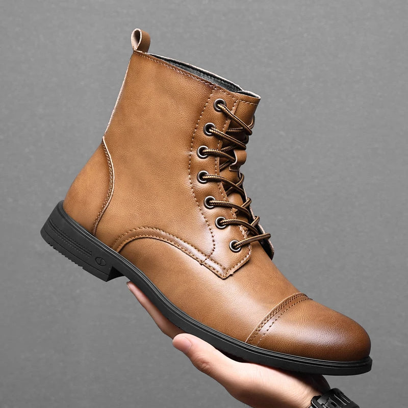 Classic Men's Steampunk Lace-up Boots bold