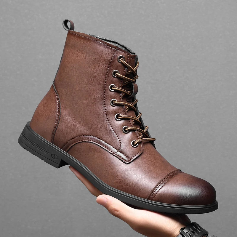 Classic Men's Steampunk Lace-up Boots gothic