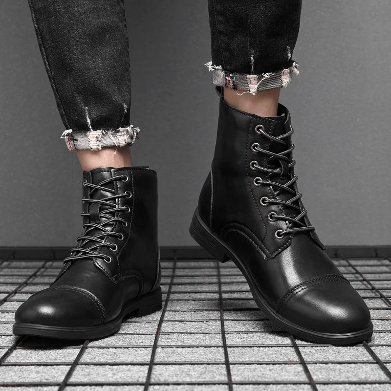 Classic Men's Steampunk Lace-up Boots vintage