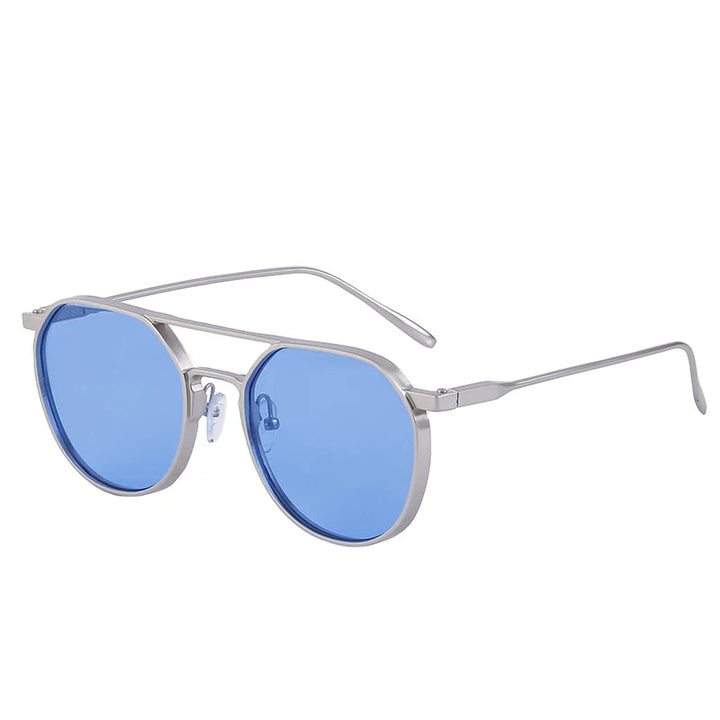 Classic Sleek Steampunk Sunglasses Blue