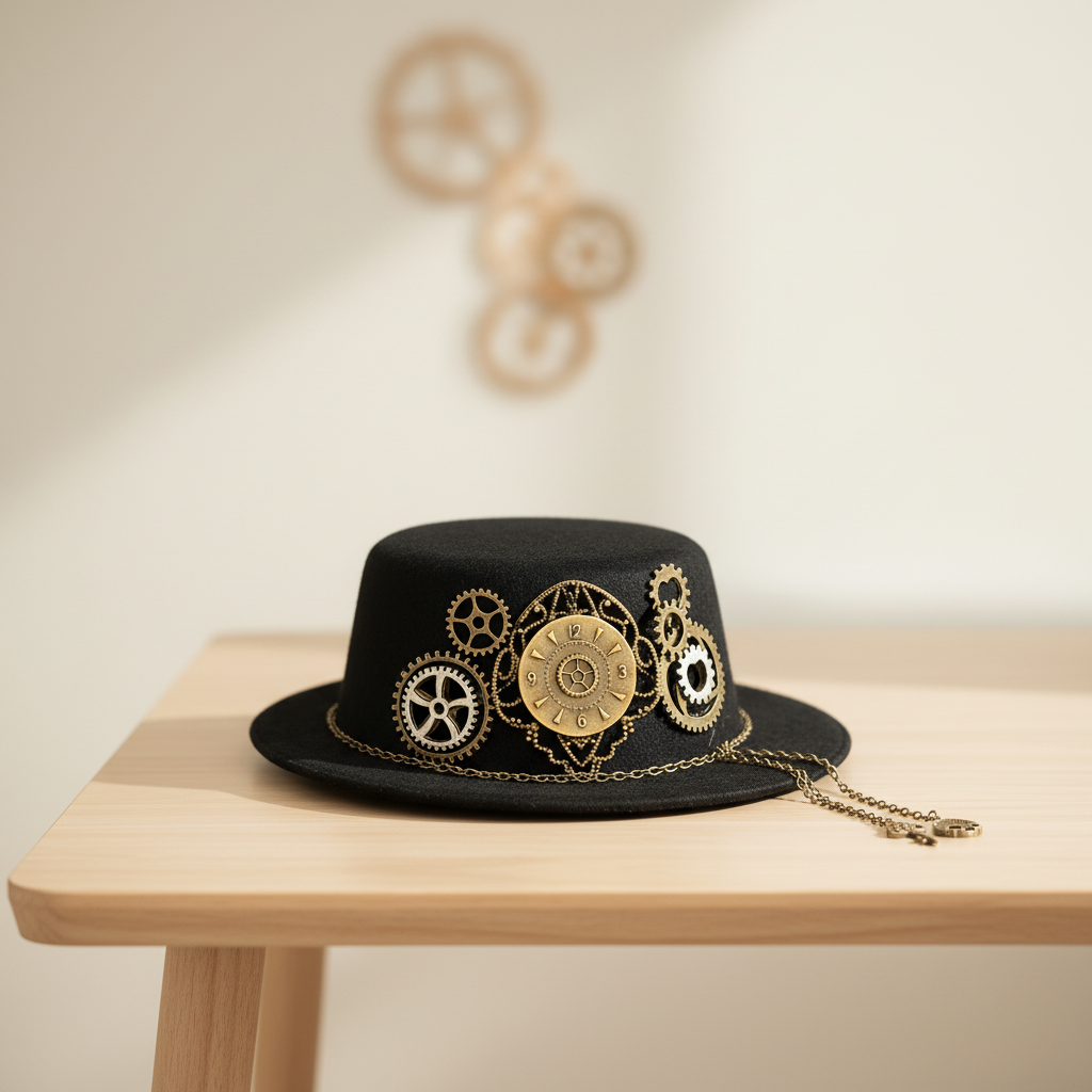 Classic Steampunk Hat with Gears
