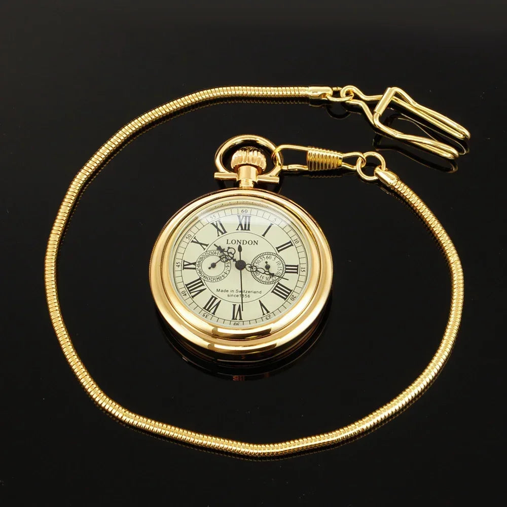 Classic Vintage Steampunk Gold Pocket Watch