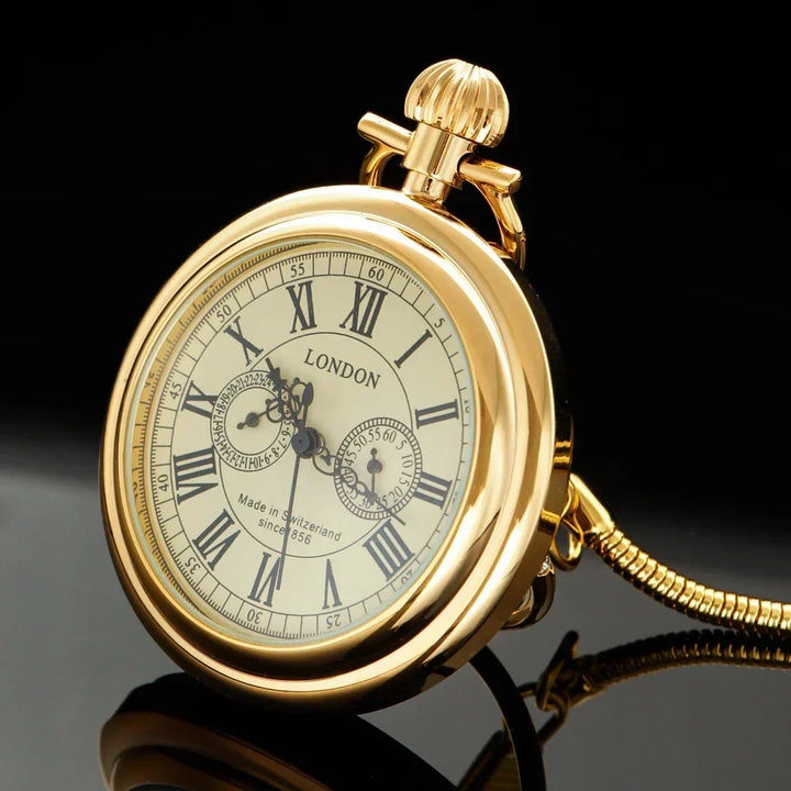 Classic Vintage Steampunk Gold Pocket Watch elegant