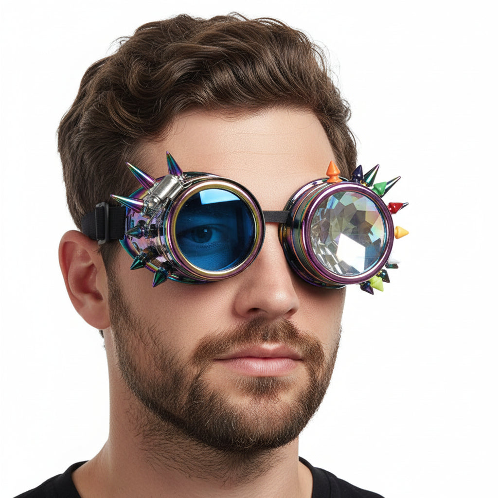 Colorful Spiked Steampunk Goggles chic
