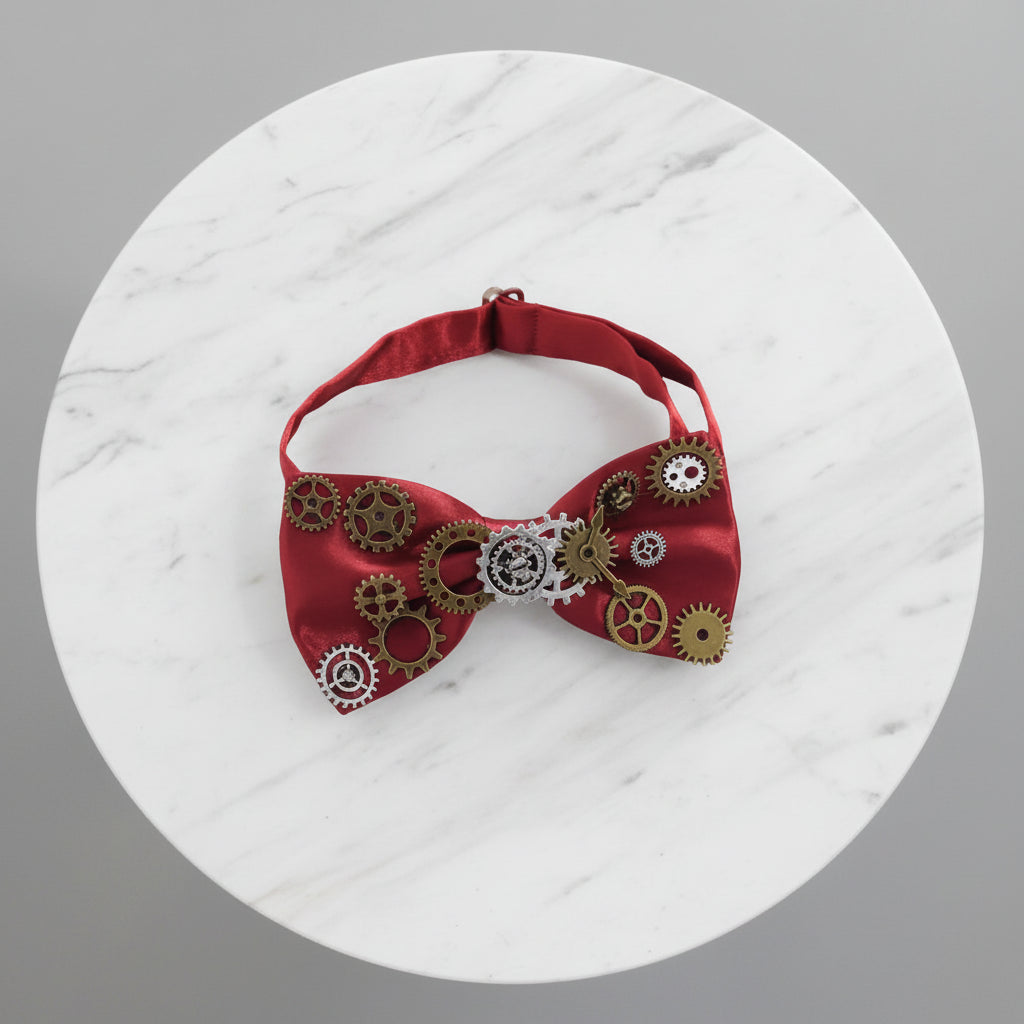 Colorful Steampunk Bow Tie With Gears