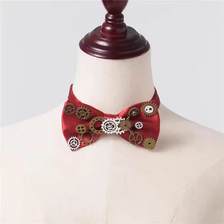 Colorful Steampunk Bow Tie With Gears fashion