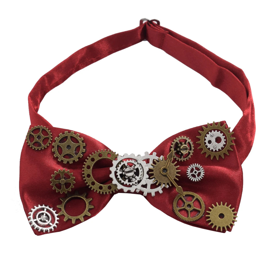 Colorful Steampunk Bow Tie With Gears vintage