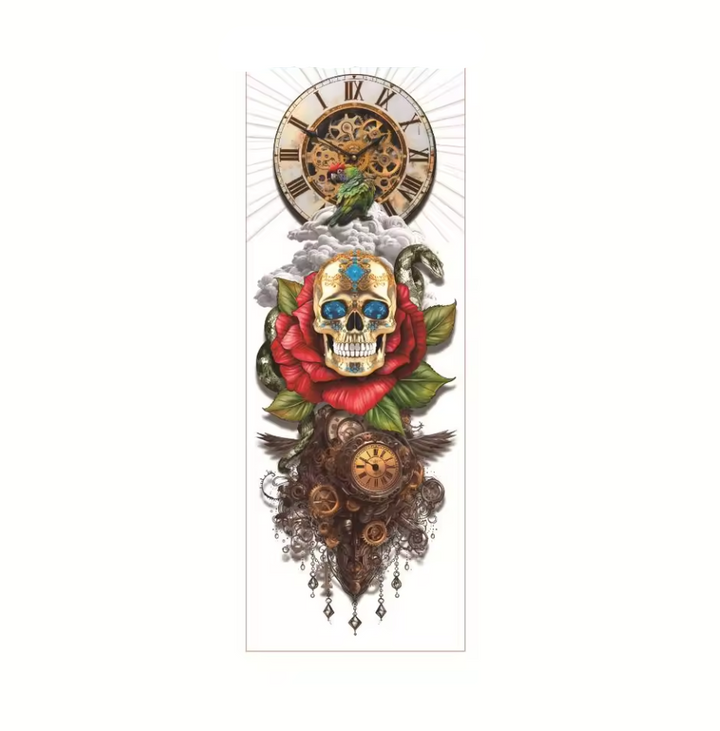 Colorful Steampunk Tattoo With Gears stylish