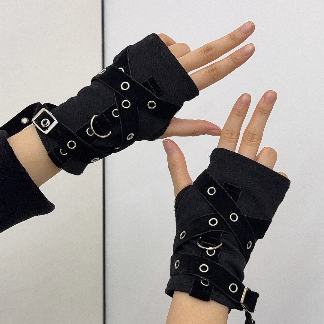 Comfortable Black Steampunk Gloves